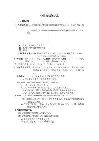 2024年勾股定理知识点