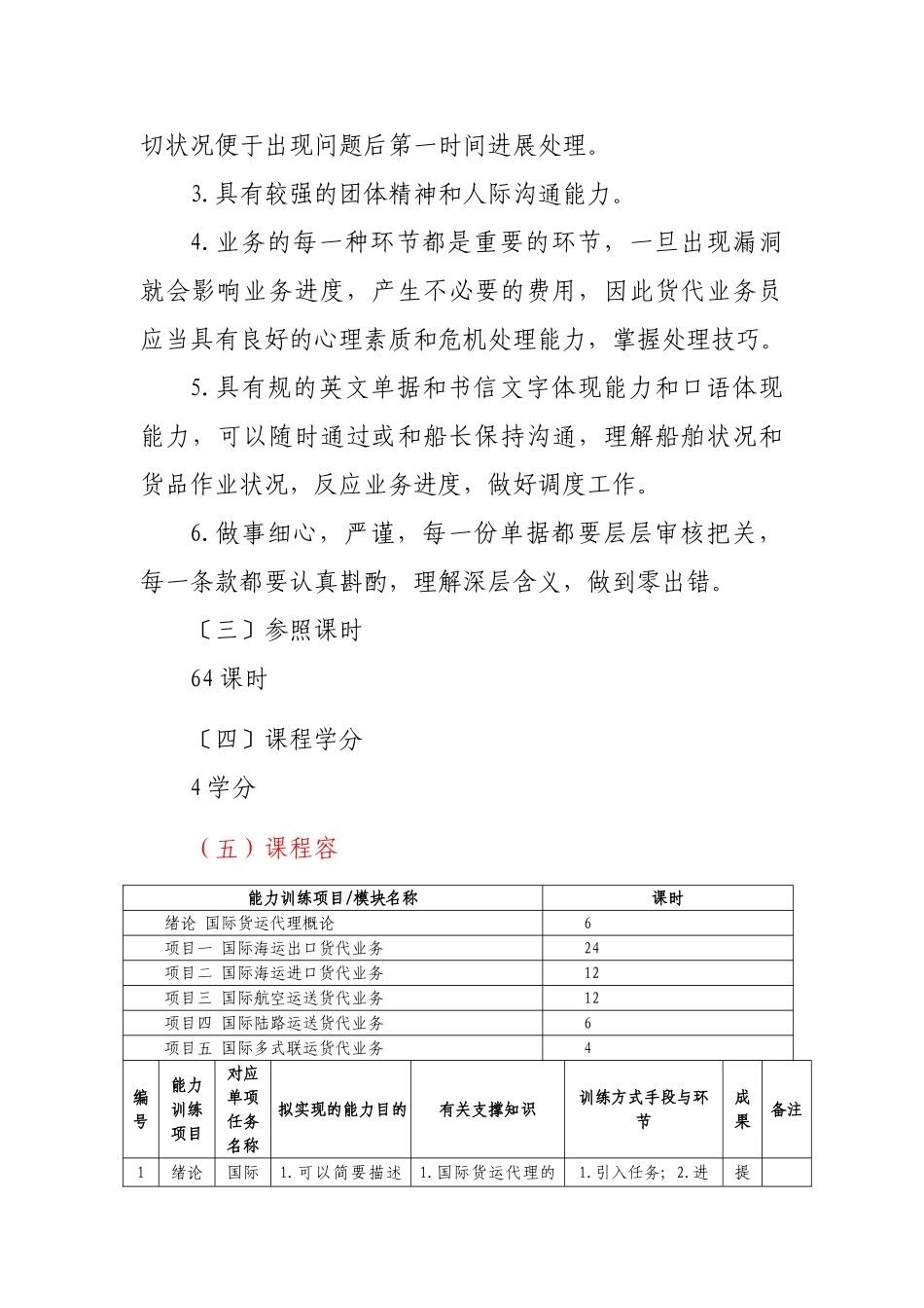 2024年国际货运代理课程标准详_第3页