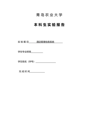 2024年酒店管理信息系统