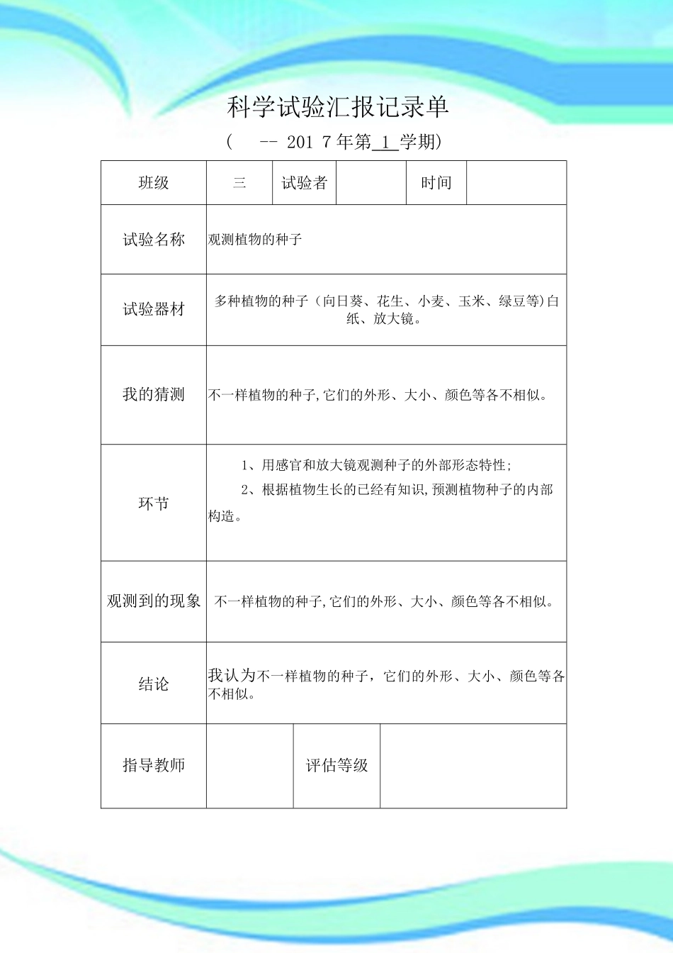 2024年科学实验实验报告记录单_第3页
