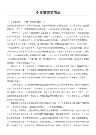2024年企业管理企业管理案例集