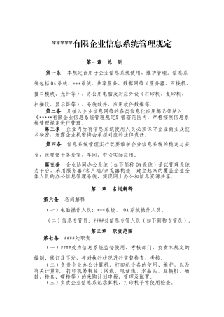 2024年企业信息系统管理规定