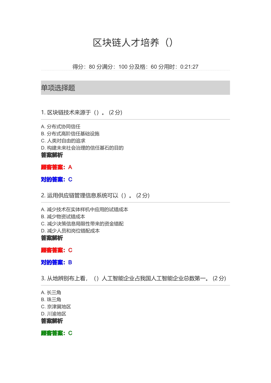2024年区块链人才培养继续教育答案_第1页