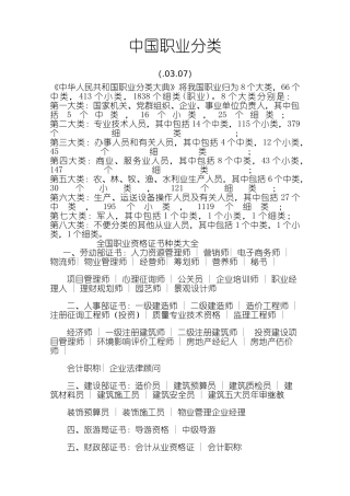 2024年全国职业资格证模板种类大全