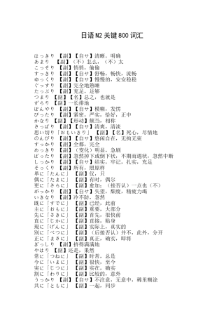 2024年日语N核心必考词汇