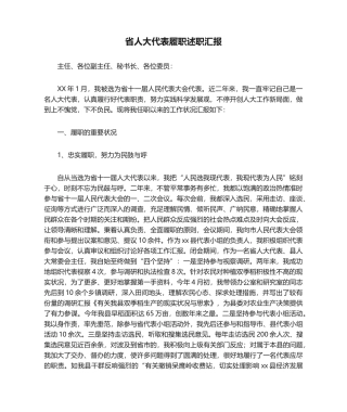 2024年省人大代表履职述职报告