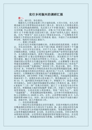 2024年实施乡村振兴的调研报告