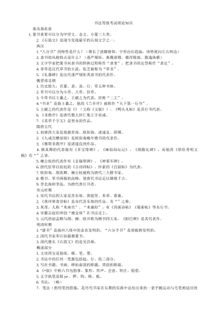 2024年书法等级考试理论知识