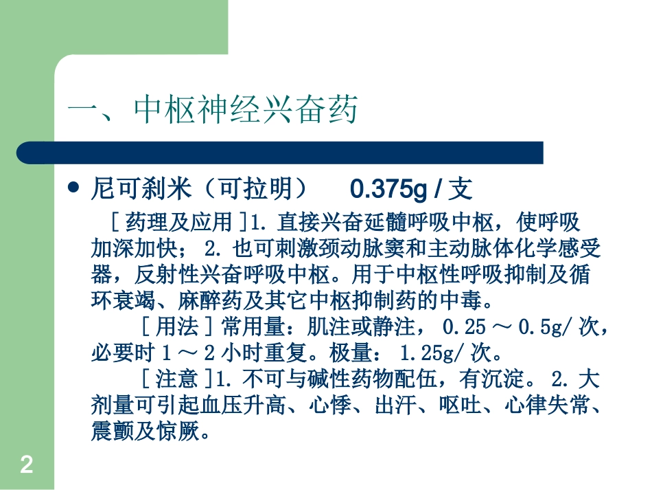 18种抢救药品 知识讲座培训课件_第2页