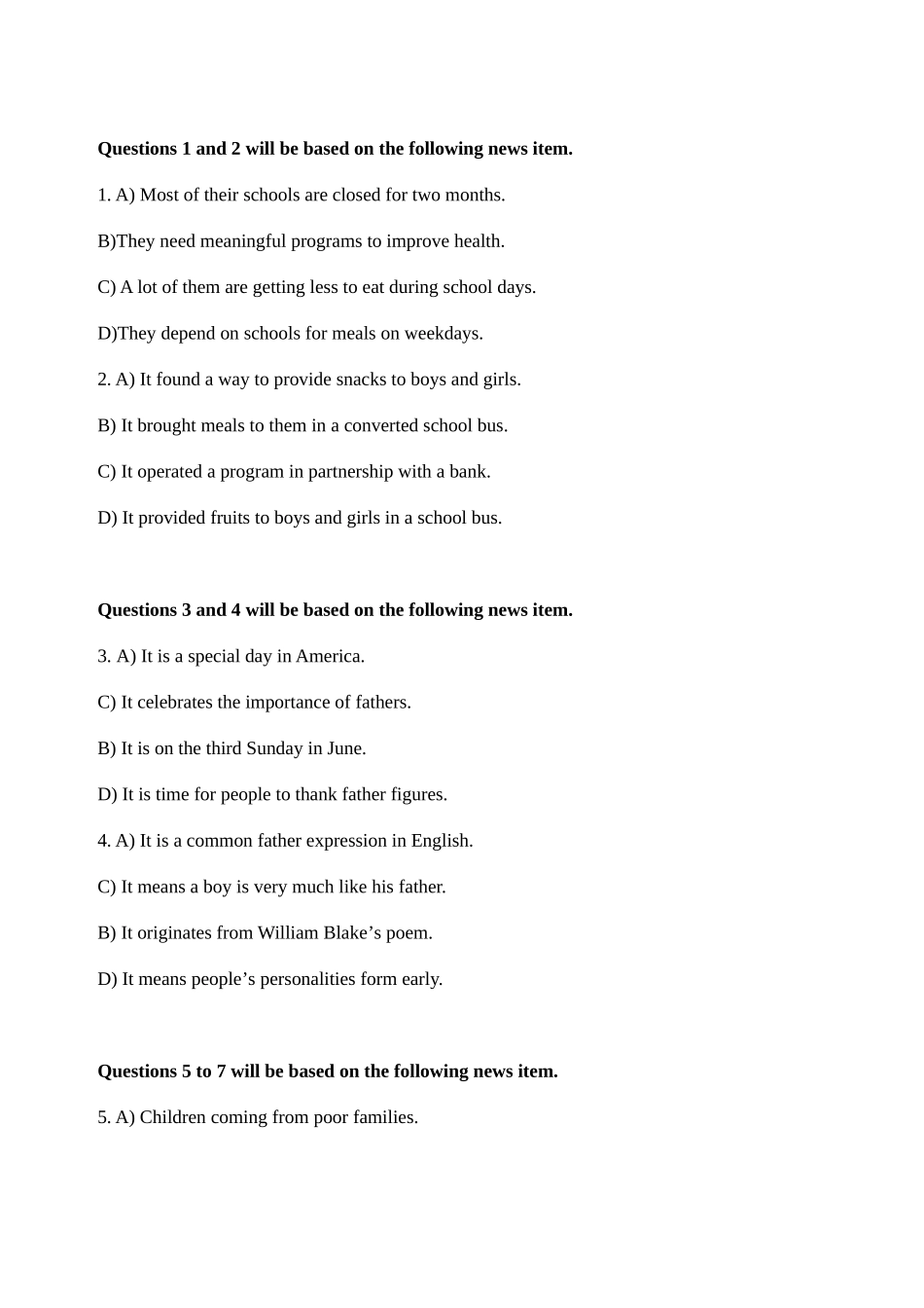 2024年四级真题Model Test 1四级_第2页