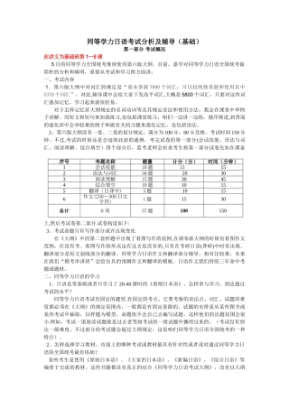 2024年同等学力日语考试分析及辅导基础