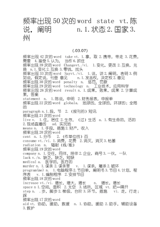 2024年同等学力英语高频词汇打印版