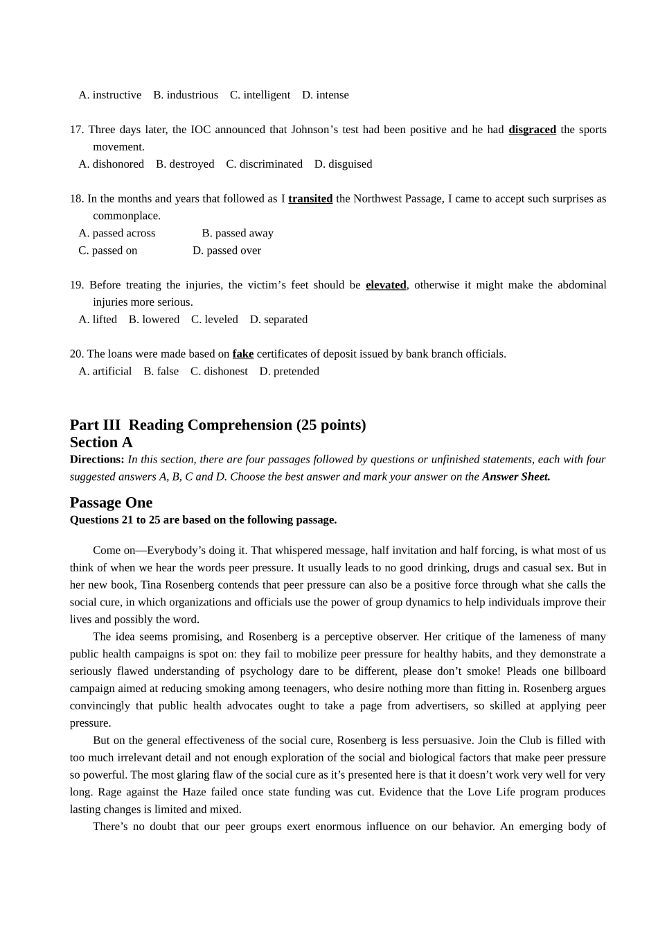 2024年同等学力英语模拟试卷_第3页