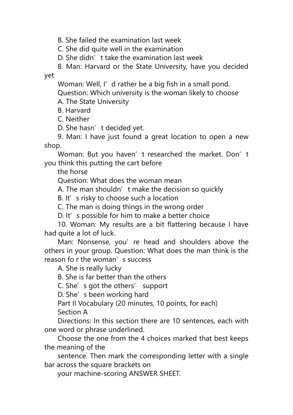 2024年同等学力英语真题及参考答案_第3页