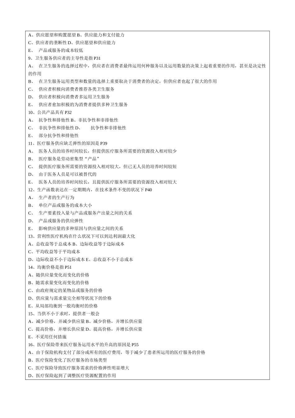2024年卫生事业管理中级资格专业知识考试真题_第2页