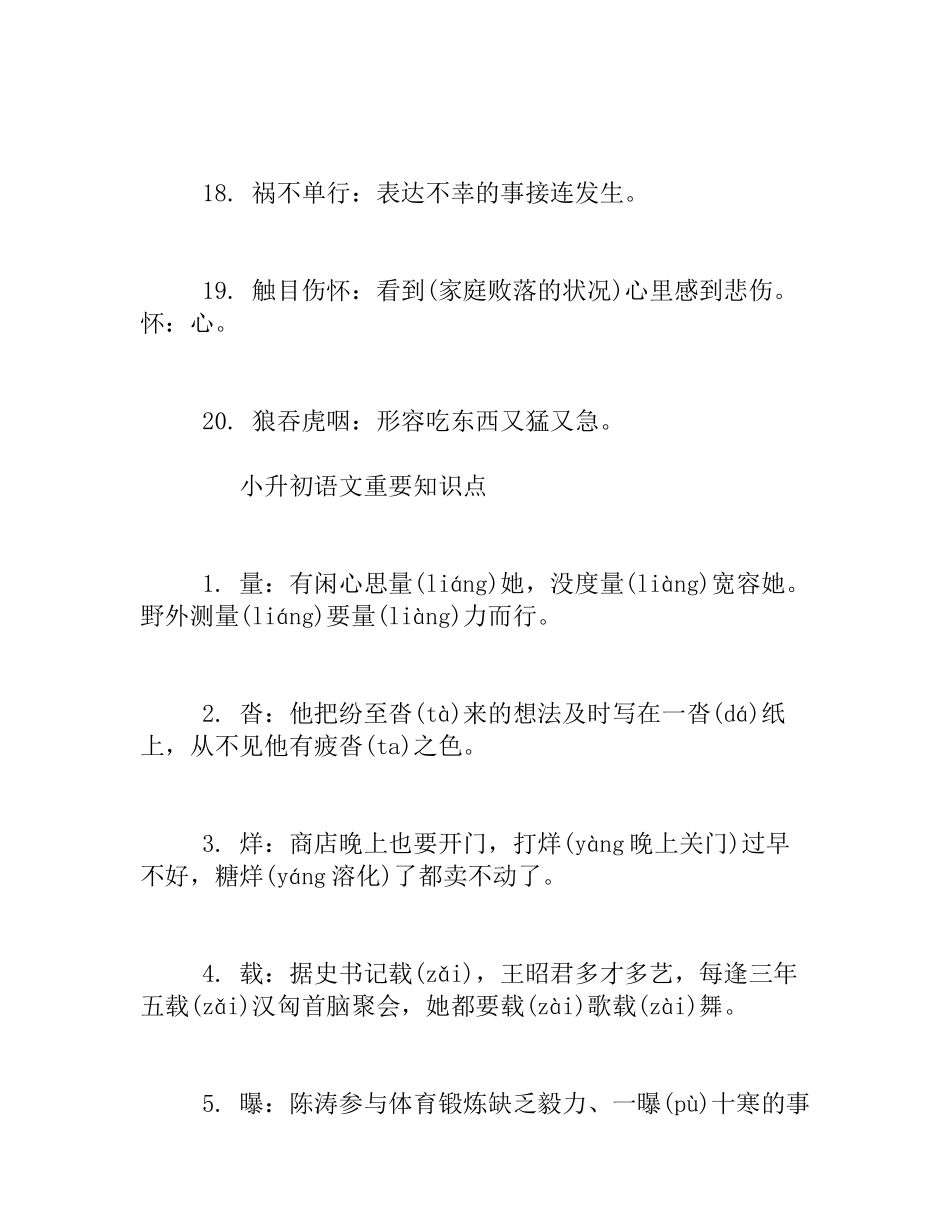 2024年小升初考试语文必考知识点归纳_第3页