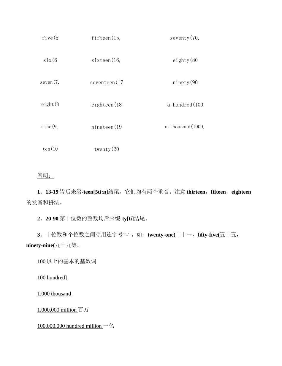 2024年小升初英语数词_第2页
