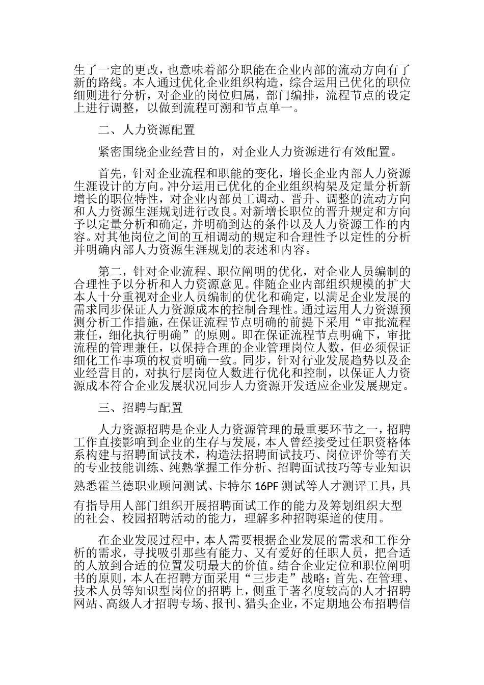 2024年一级人力资源管理师个人工作总结_第2页
