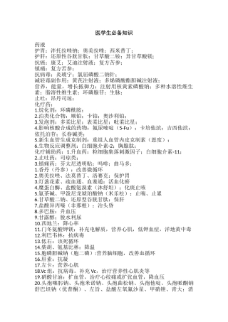 2024年医学生必备知识