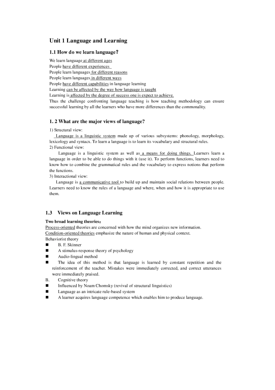 2024年英语教学法教程复习笔记精华版_第1页