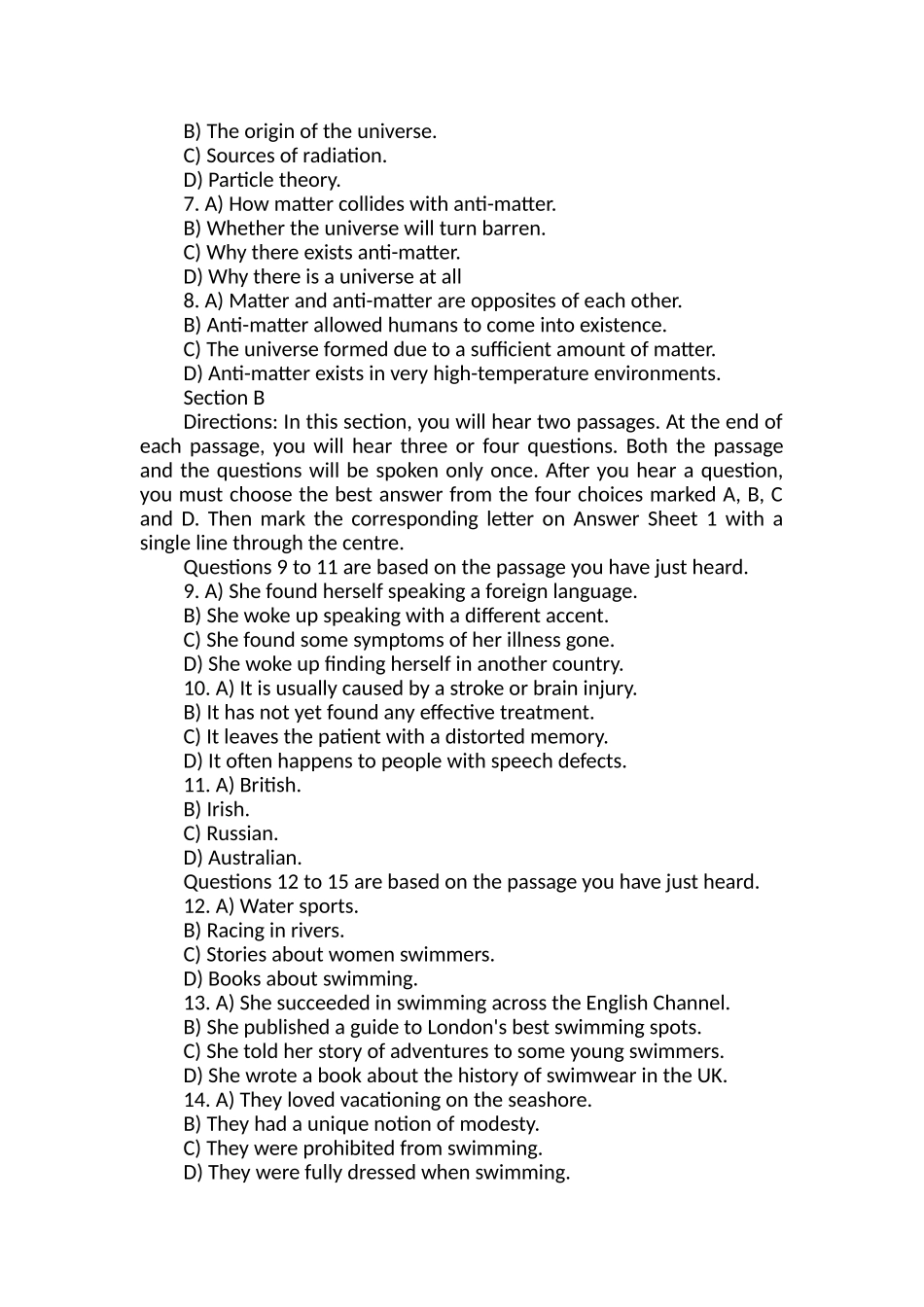 2024年英语六级真题试卷_第2页