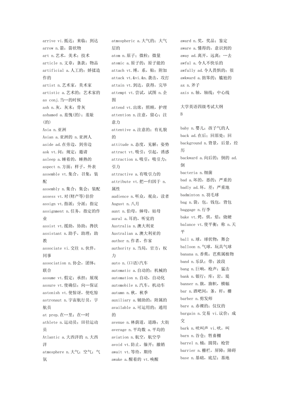 2024年英语四级单词表_第3页