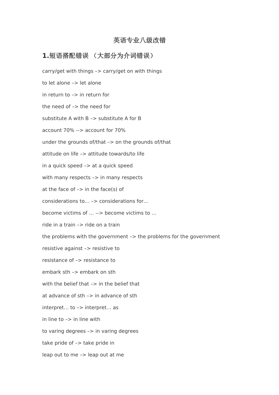 2024年英语专业八级改错_第1页