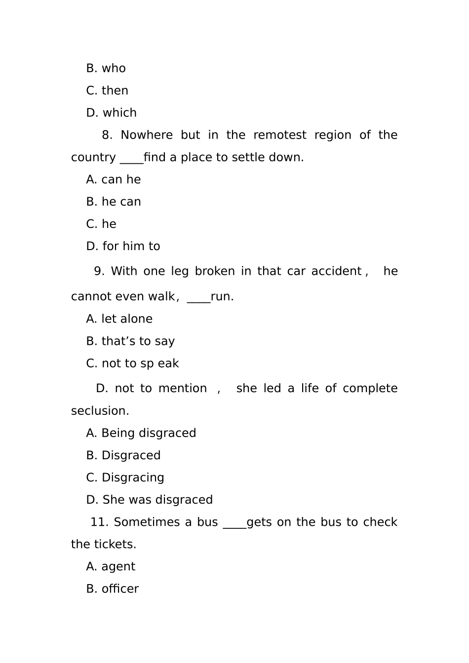 2024年英语专业四级词汇语法练习题_第3页