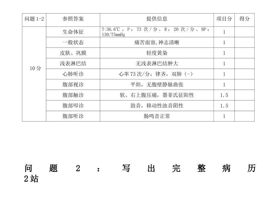 2024年余恕玉消化内科住院医师规范化培训OSCE试卷_第3页