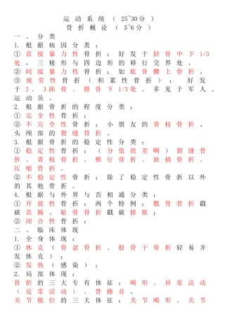 2024年运动系统执业医师考试电子笔记