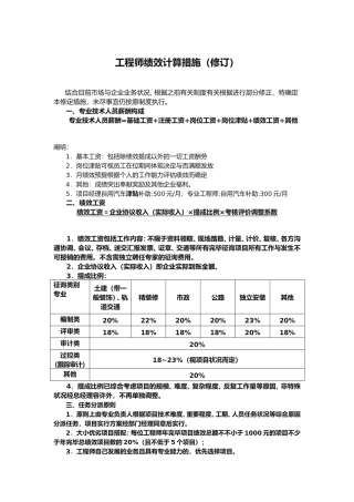 2024年造价咨询公司绩效提成方案