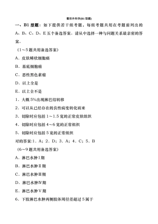 2024年整形外科中级考试题目