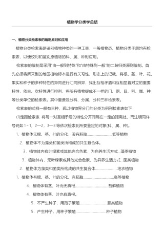 2024年植物学分类学总结归纳