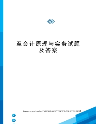 2024年至会计原理与实务试题及答案