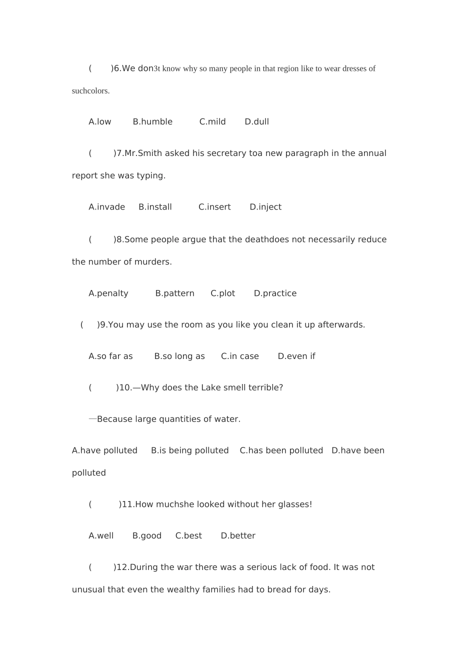 2024年中学英语教师招考试题及答案_第2页