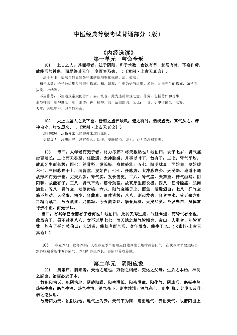 2024年中医经典等级考试背诵部分_第1页