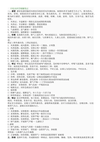 2024年中医内科学主治医师精华笔记