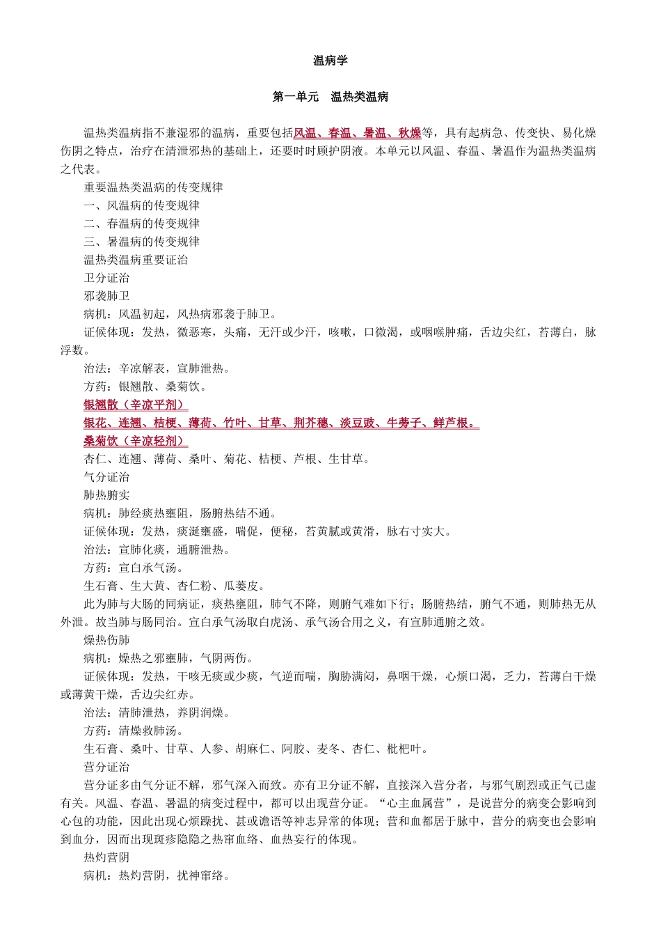2024年中医内科主治医师基础知识温病学_第1页