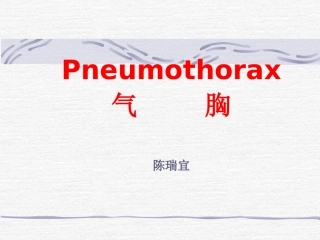 自发性气胸的PPT培训课件