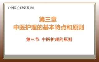 中医护理的原则PPT培训课件