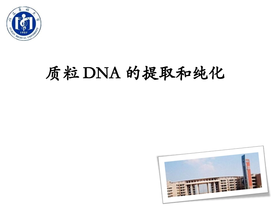 质粒抽提技术PPT培训课件_第1页