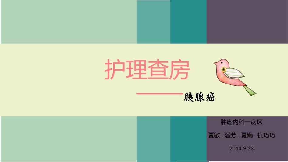 胰腺癌护理查房PPT培训课件_第1页