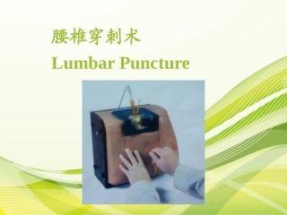 腰椎穿刺术演示PPT培训课件