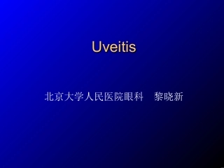 眼科学葡萄膜炎PPT培训课件
