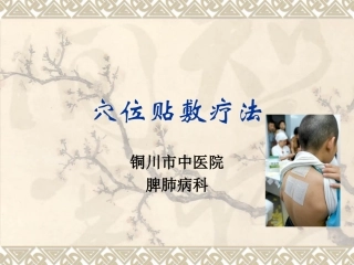 穴位贴敷疗法PPT培训课件
