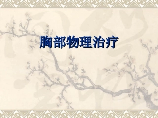胸部物理治疗PPT培训课件
