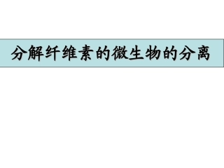 纤维素分解菌PPT培训课件
