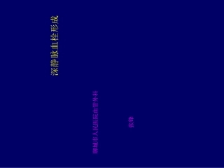 下肢静脉血栓PPT培训课件