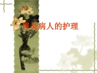 胃炎病人的护理PPT培训课件