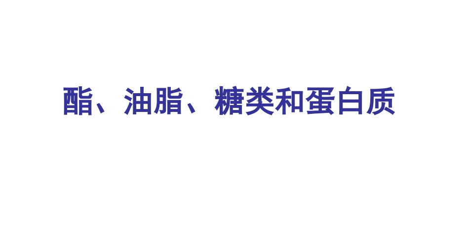 糖类油脂蛋白质PPT培训课件_第1页